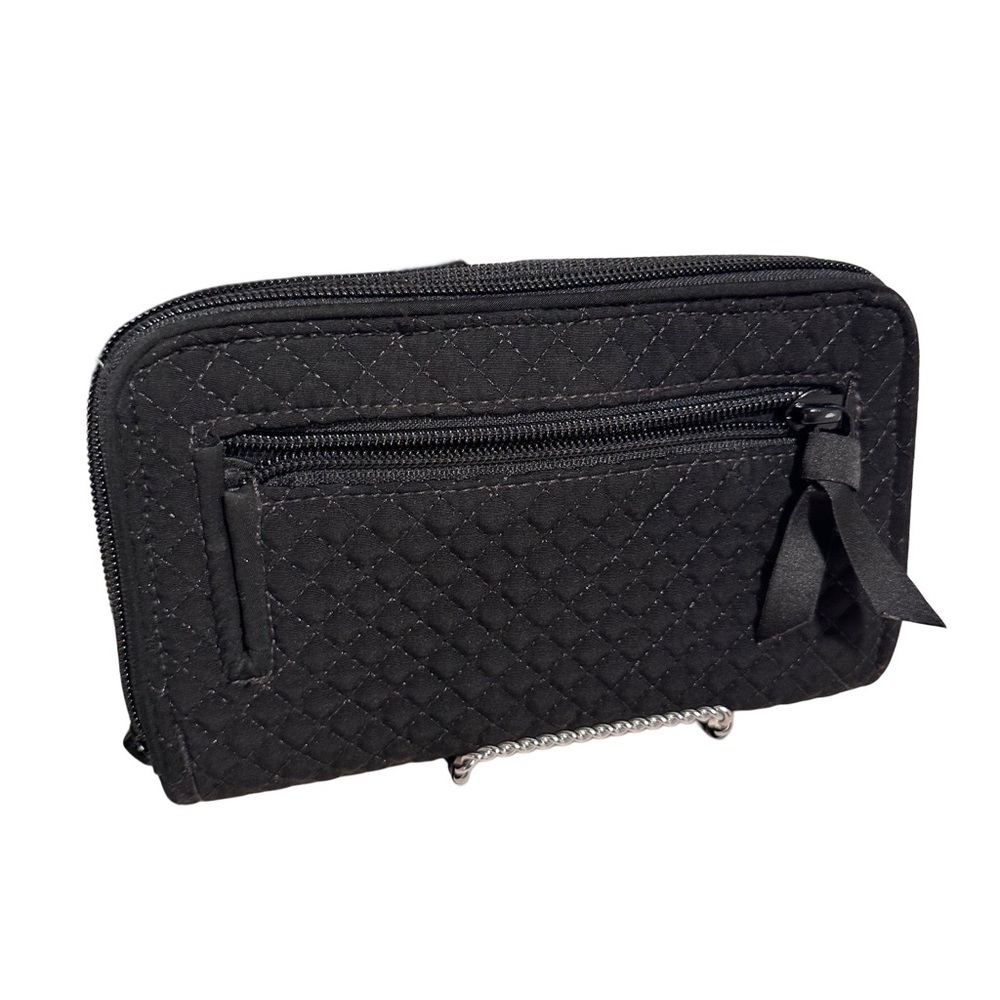 Set Vera Bradley On The Go Crossbody Purse Black, B&W Lining, & Matching Wallet - Picture 13 of 17